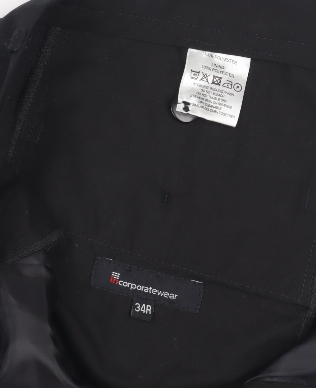Mens UK Size 34 Corporatewear Regular Fit Business Black Trousers