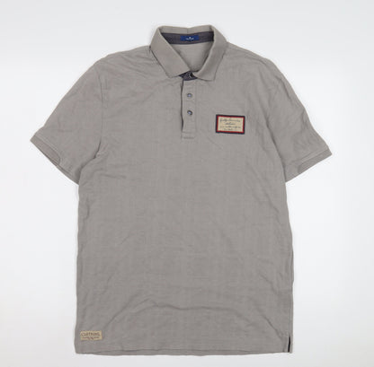 Tom Tailor Men's Grey Polo Shirt - Medium, Classic Style