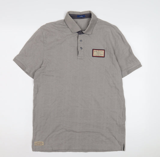 Tom Tailor Men's Grey Polo Shirt - Medium, Classic Style