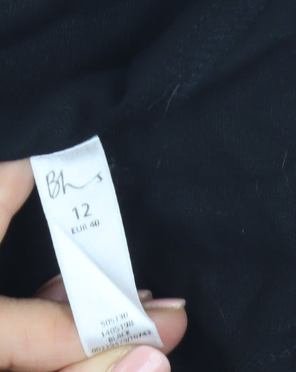 BHS Women's Black Cotton Skirt Size 12