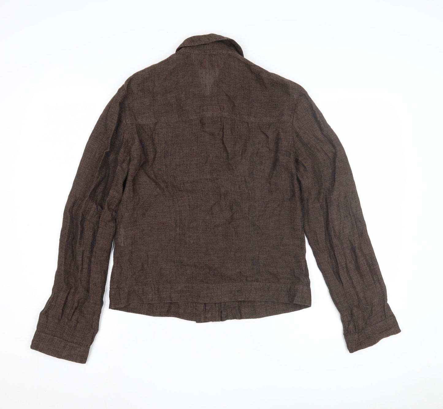 Olsen Women’s Brown Linen Jacket Size 10 Casual