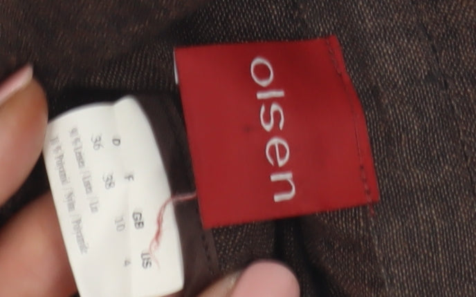 Olsen Women’s Brown Linen Jacket Size 10 Casual