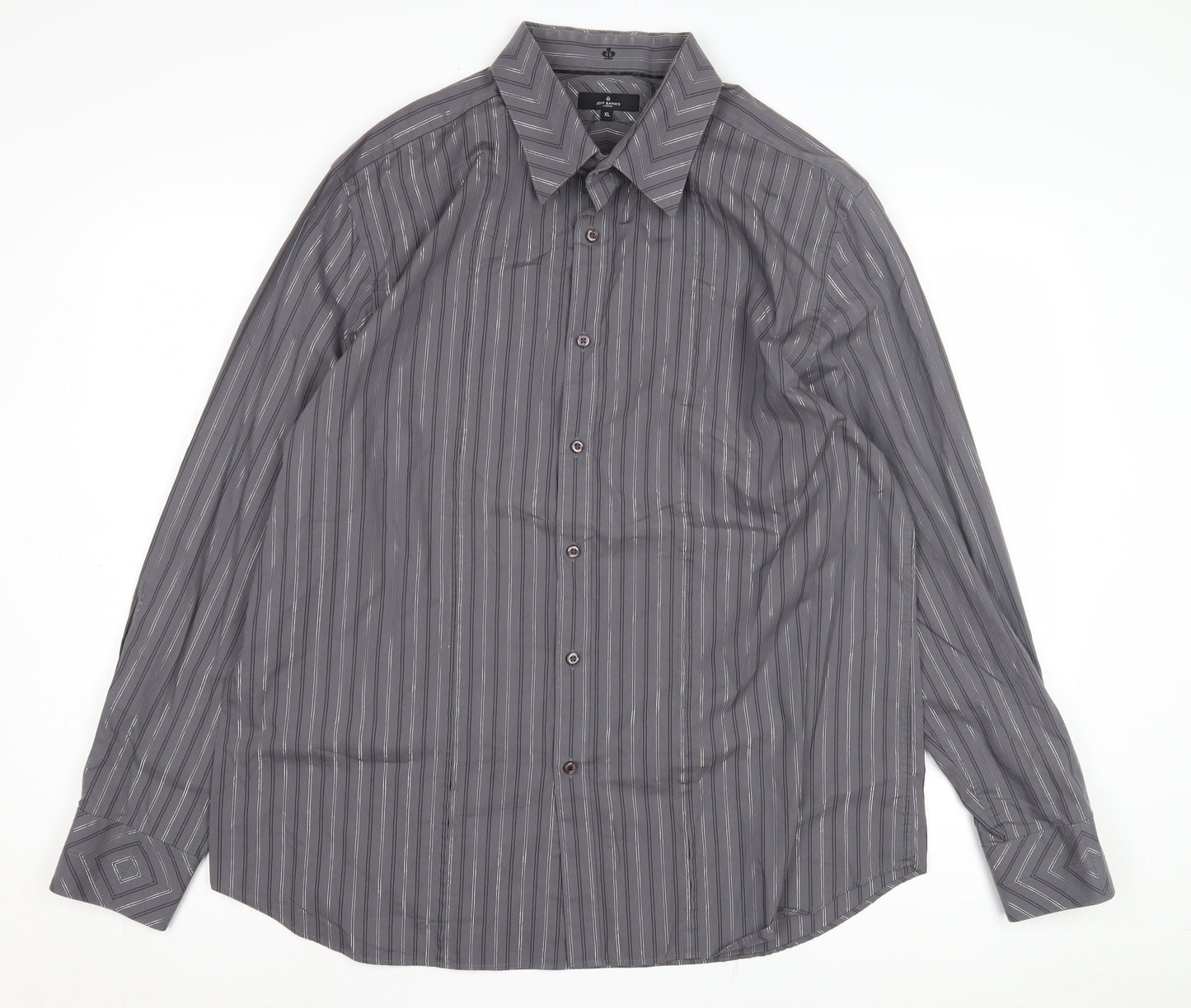 Mens UK Collar Size XL Jeff Banks Smart Grey  Dress Shirt