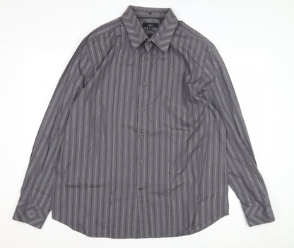 Mens UK Collar Size XL Jeff Banks Smart Grey  Dress Shirt