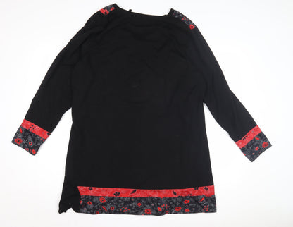 Joe Browns Women's Black Red Floral Shift Dress L