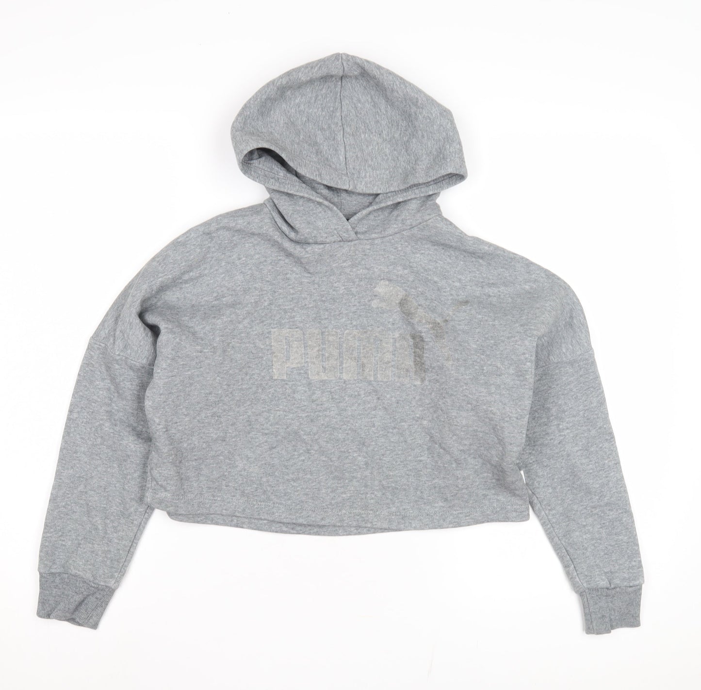 Puma Women's Grey Pullover Hoodie M Casual Logo
