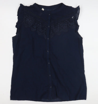 Womens UK Size 10 Oasis Blue Basic Blouse