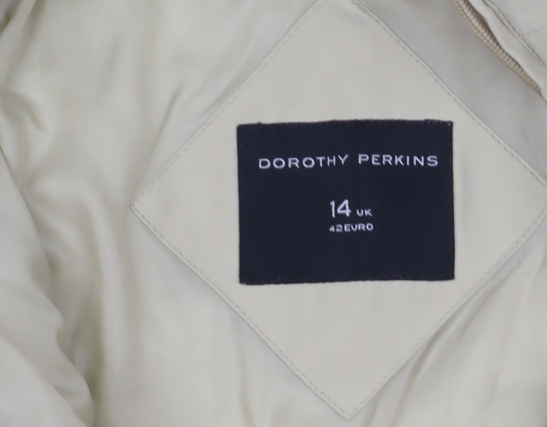 Womens UK Size 14 Dorothy Perkins Beige Puffer Jacket