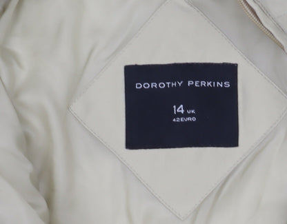 Womens UK Size 14 Dorothy Perkins Beige Puffer Jacket