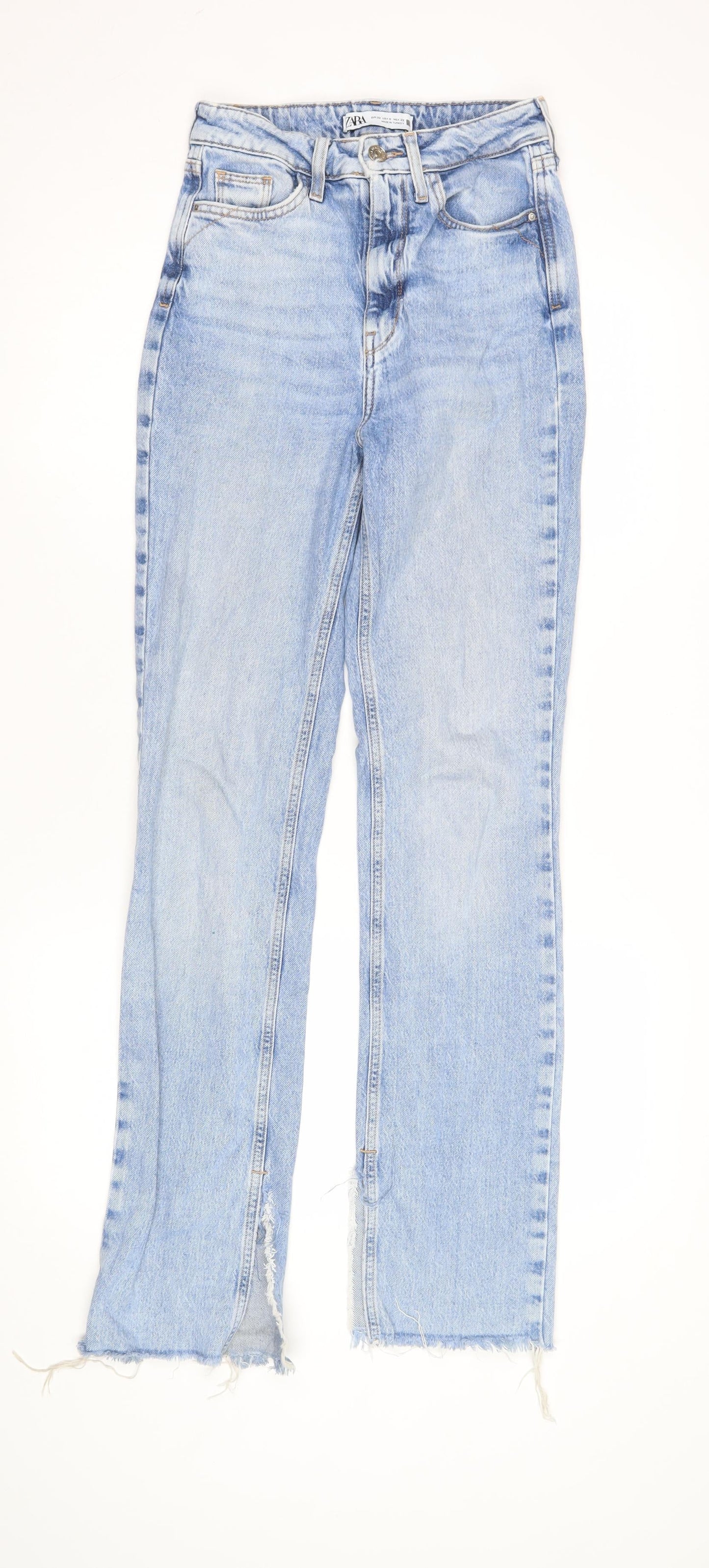 Zara Women's Blue Straight Jeans - Size 4