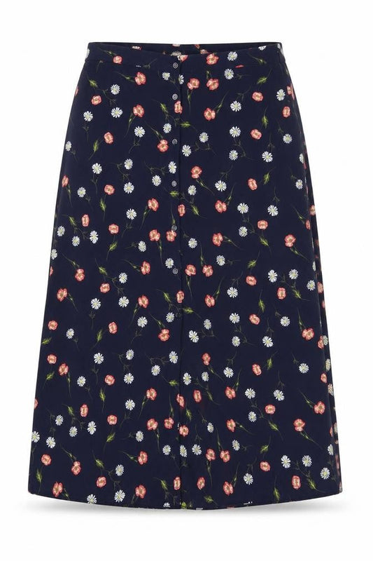 Front view of Red Herring Women's Floral Button Skirt, size 12