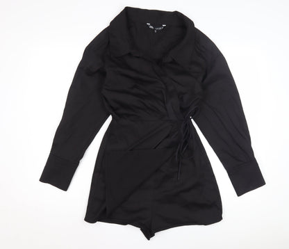 Zara Women's Black Collared Jumpsuit, Size S, Belted