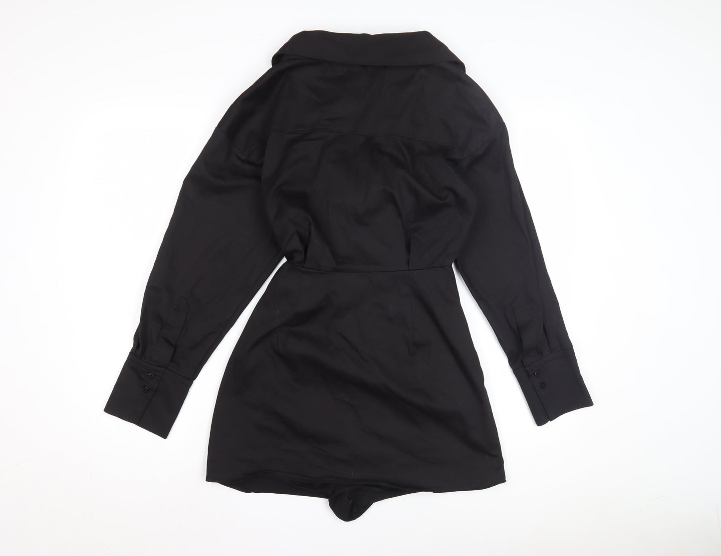 Zara Women's Black Collared Jumpsuit, Size S, Belted