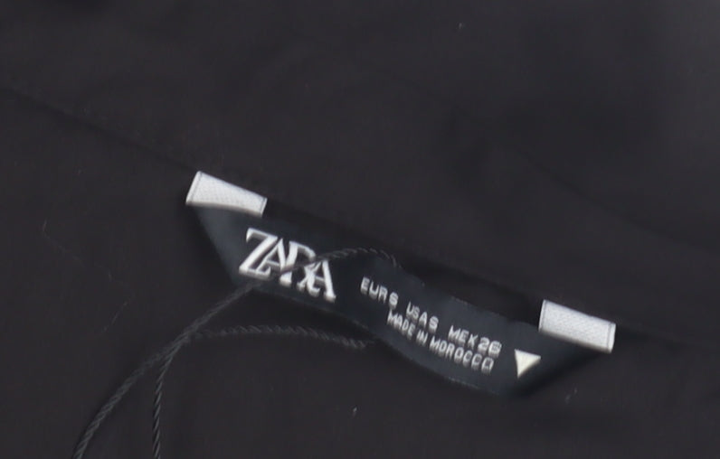 Zara Women's Black Collared Jumpsuit, Size S, Belted