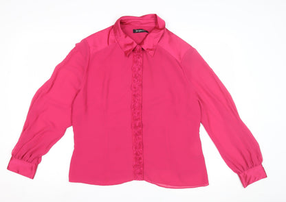 Jacques Vert Women's Pink Blouse Size 18 Collared
