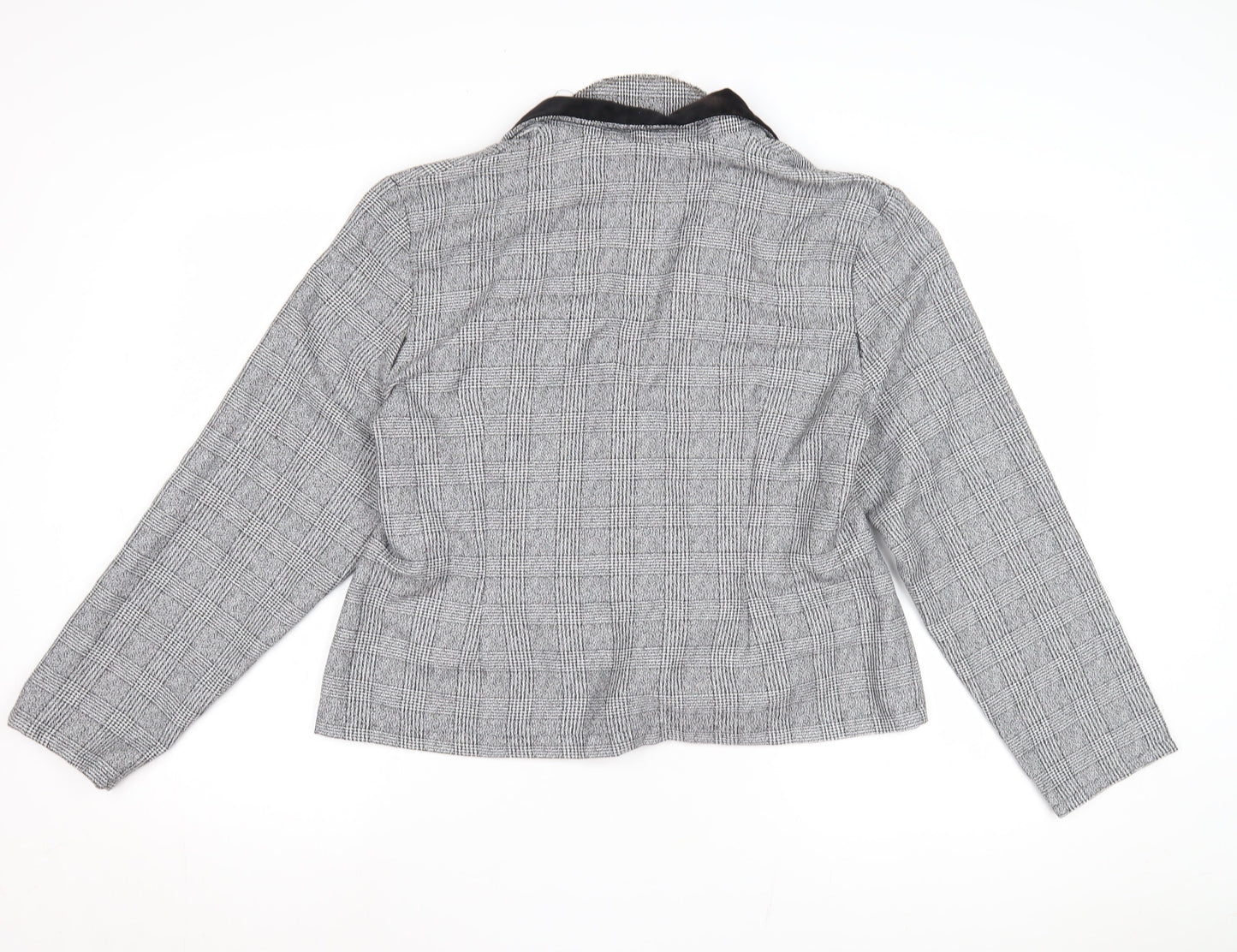 Mister Dee Women's Grey Check Blazer, Wool Tweed