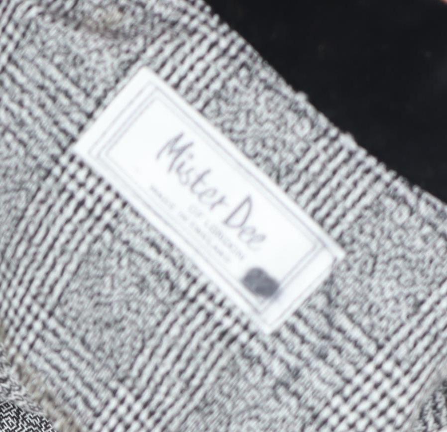 Mister Dee Women's Grey Check Blazer, Wool Tweed