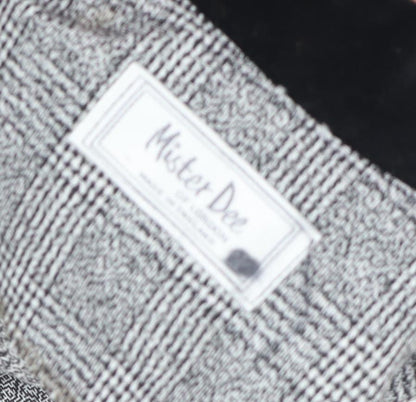 Mister Dee Women's Grey Check Blazer, Wool Tweed