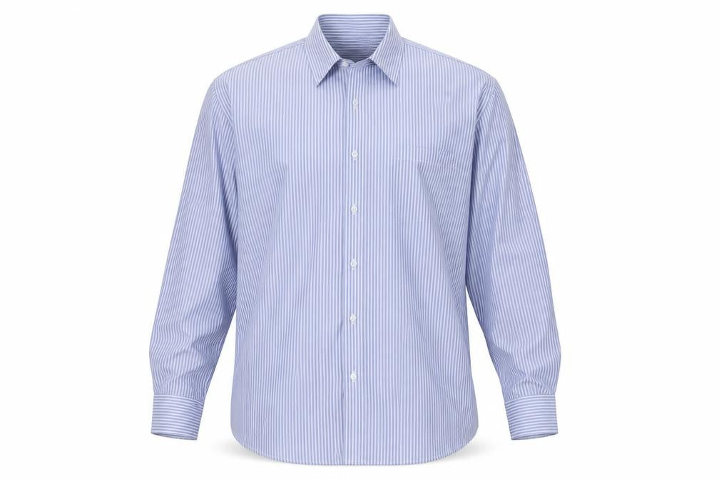 Marks and Spencer Men's Blue Striped Shirt, Size 16.5