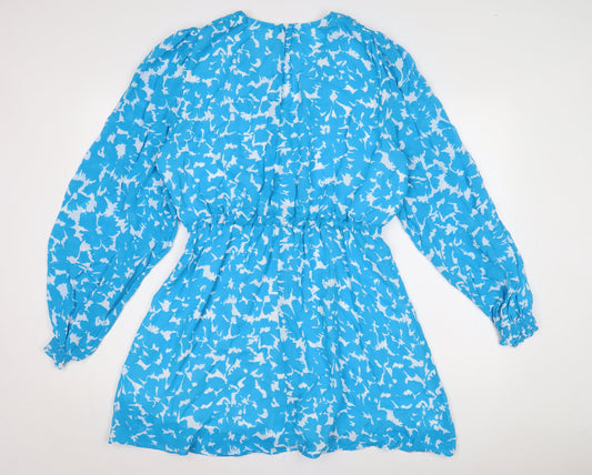 Mint Velvet Women's Blue Floral Wrap Dress L