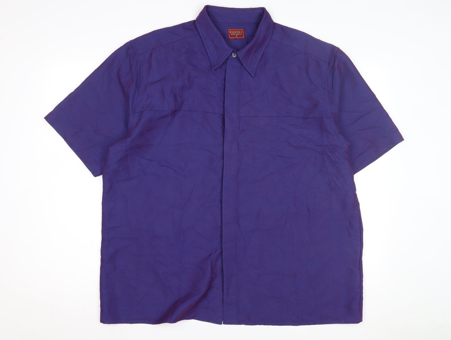 Burton Menswear Purple Short Sleeve Shirt - L
