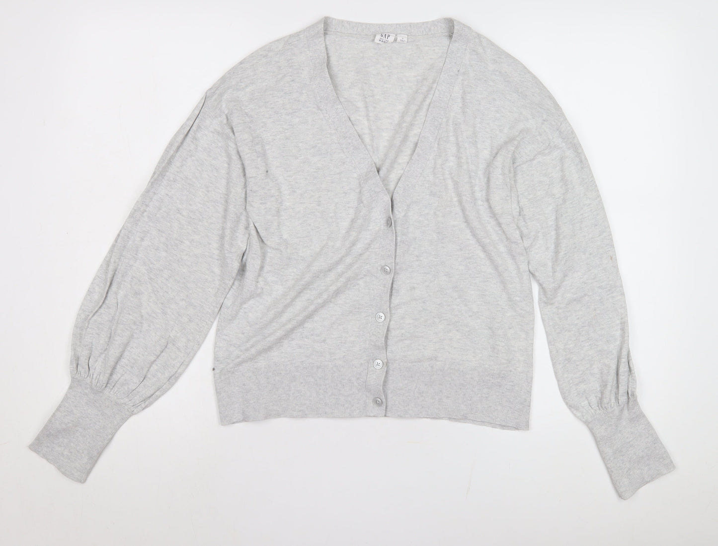Gap Women's Grey Cardigan M V-Neck Button Knit