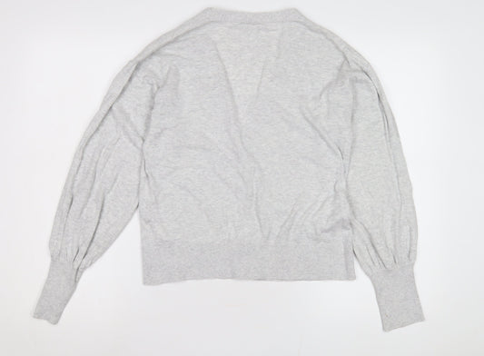 Gap Women's Grey Cardigan M V-Neck Button Knit