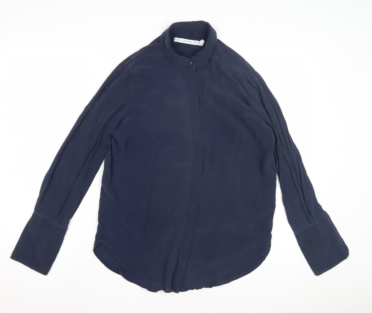 Robert Ezra Women's Blue Button-Up Long Sleeve Shirt