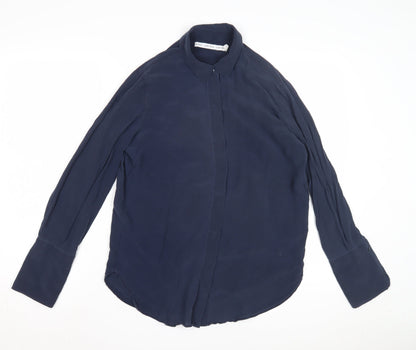 Robert Ezra Women's Blue Button-Up Long Sleeve Shirt