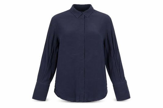 Robert Ezra Women's Blue Button-Up Long Sleeve Shirt