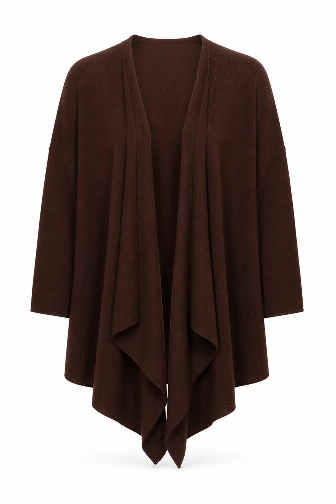 Womens UK Size One Size Planet Brown Wrap Jumper