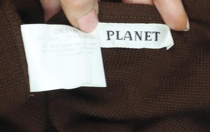Womens UK Size One Size Planet Brown Wrap Jumper