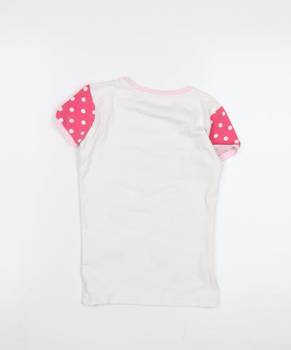 Harry Bear Girls White Pink Graphic T-Shirt 10-11 Years