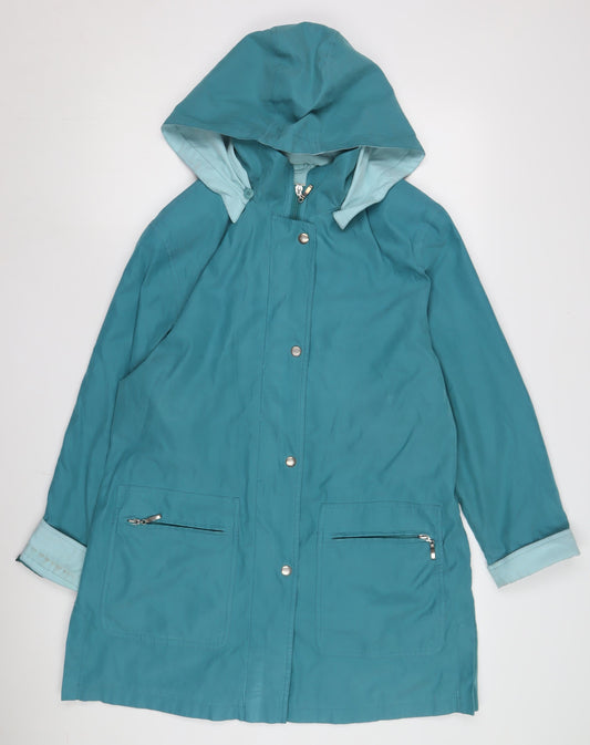 Womens UK Size 12 Holmewood Blue Rain Coat