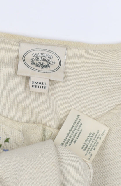 Laura Ashley Women's Ivory Petite Cardigan S