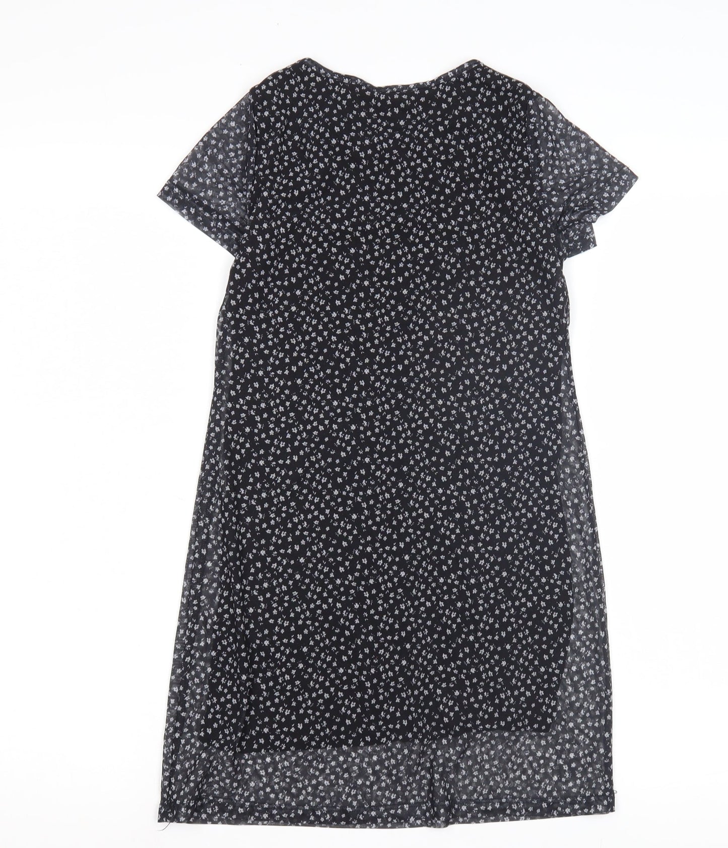 Miss E-Vie Girls Black Floral Shift Dress 9-10 Yrs