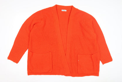 Womens UK Size 14 JD Williams Orange Cardigan Jumper