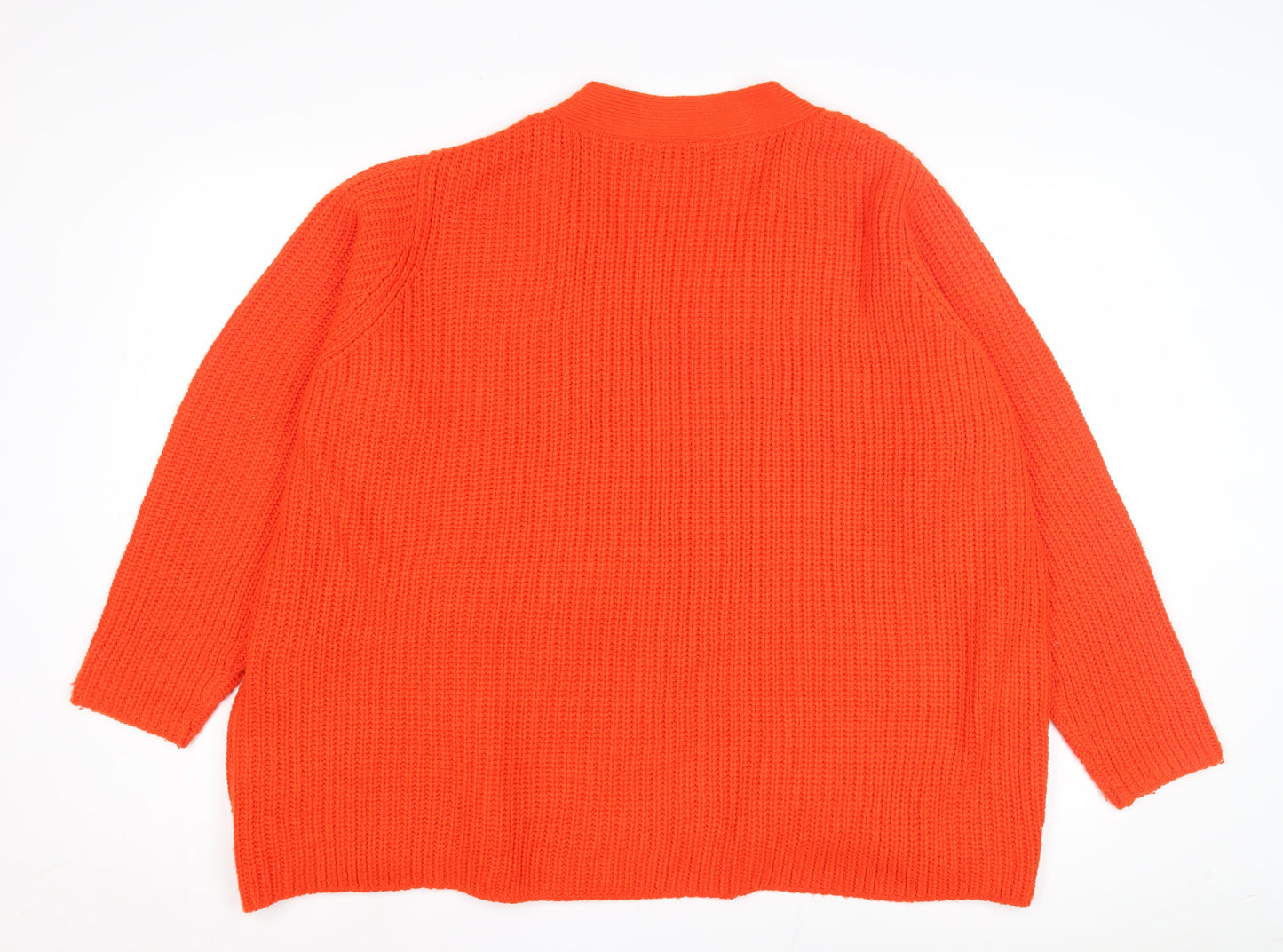 Womens UK Size 14 JD Williams Orange Cardigan Jumper