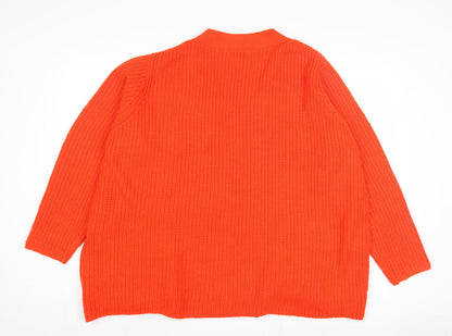 Womens UK Size 14 JD Williams Orange Cardigan Jumper