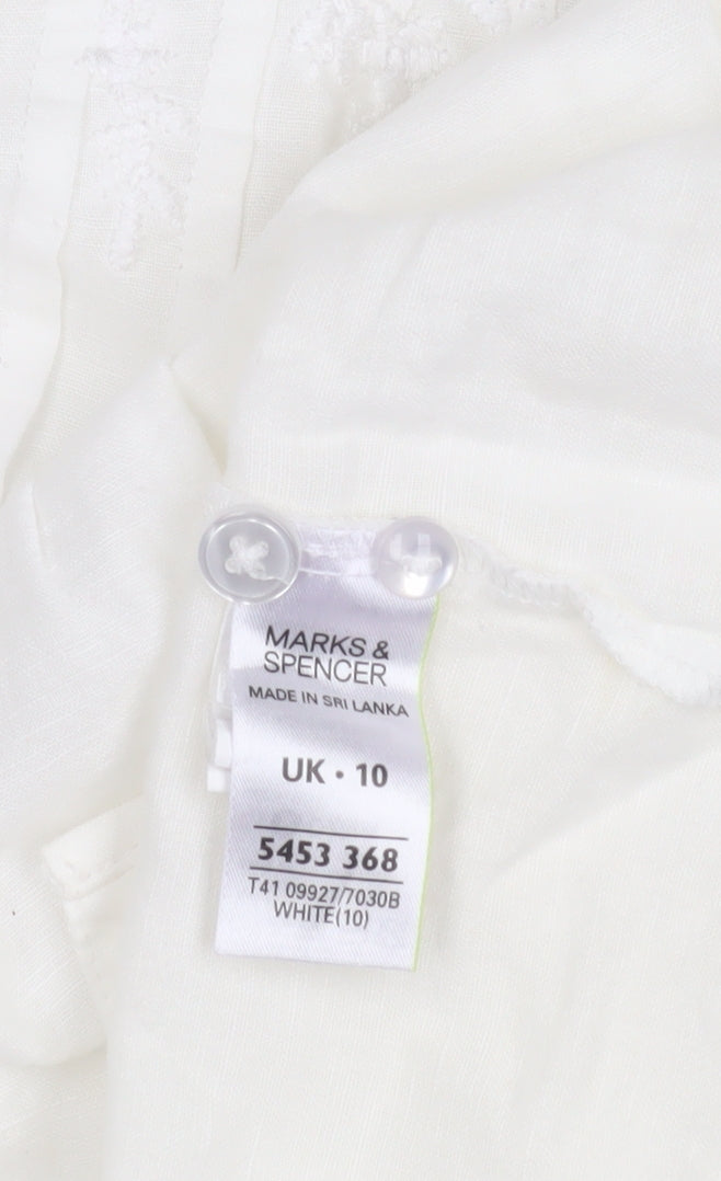 Marks and Spencer Women's White Cotton Cover Up Size 10