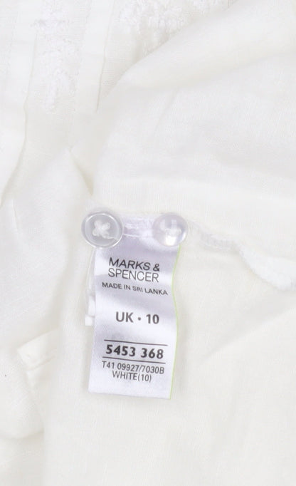 Marks and Spencer Women's White Cotton Cover Up Size 10