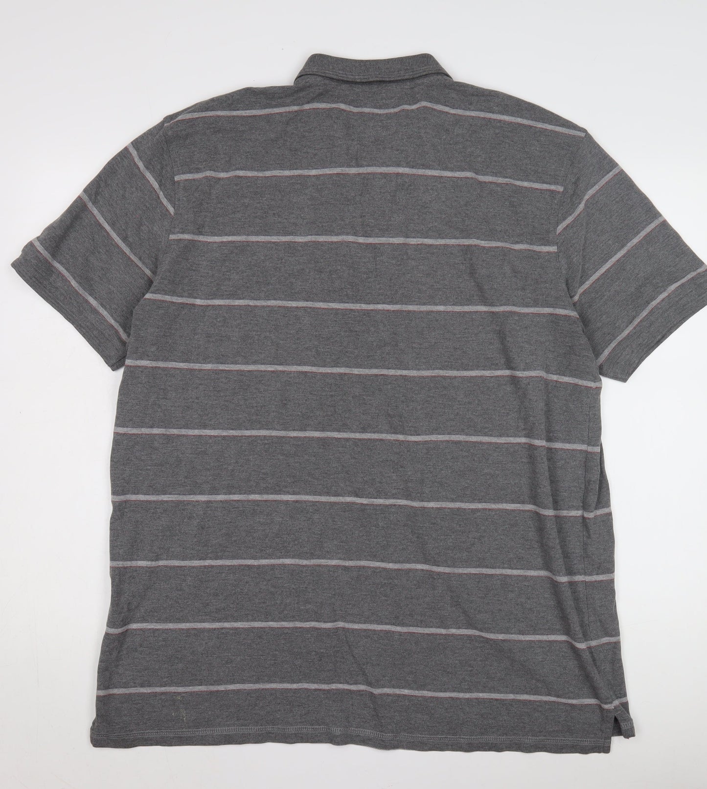 Lyle and Scott Men's Grey Striped Polo, Size 2XL, Casual