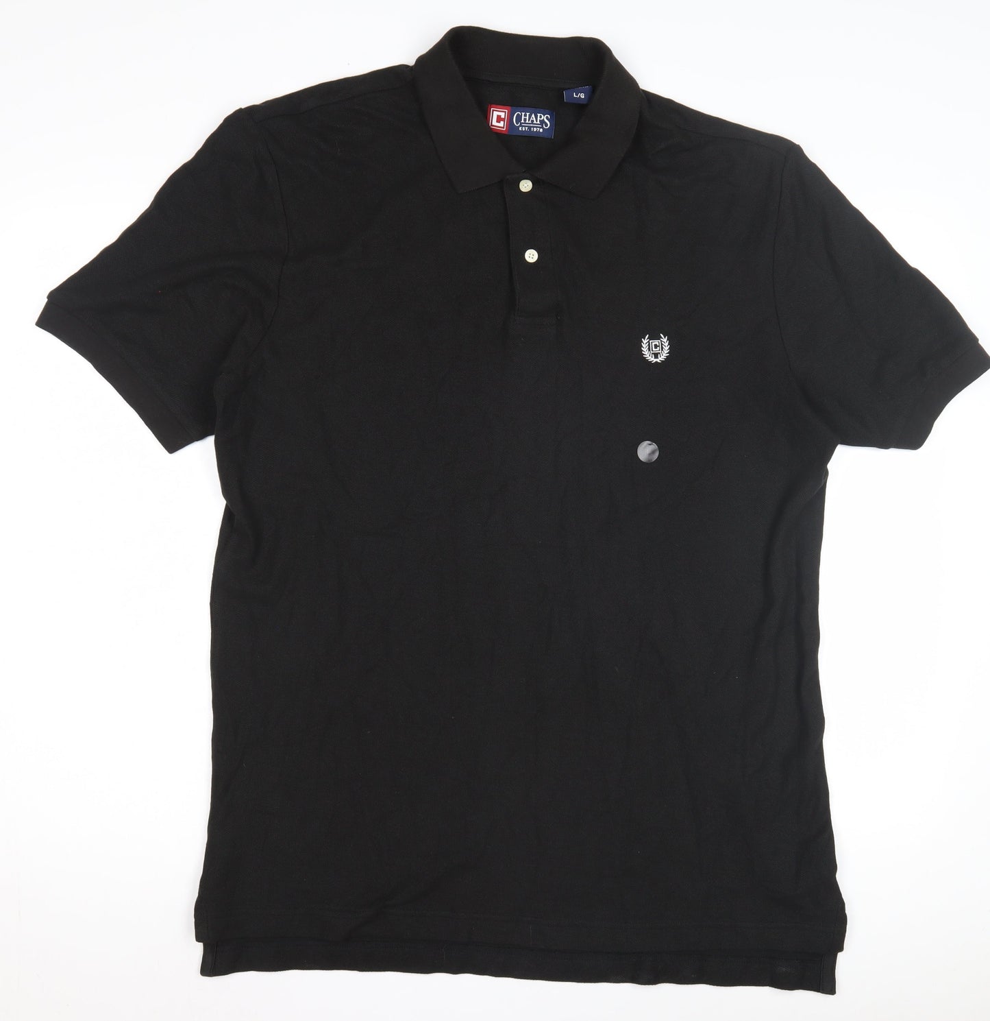 Chaps Men's Black Polo Shirt L with Logo