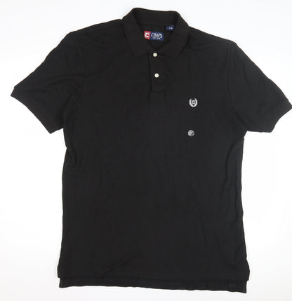 Chaps Men's Black Polo Shirt L with Logo