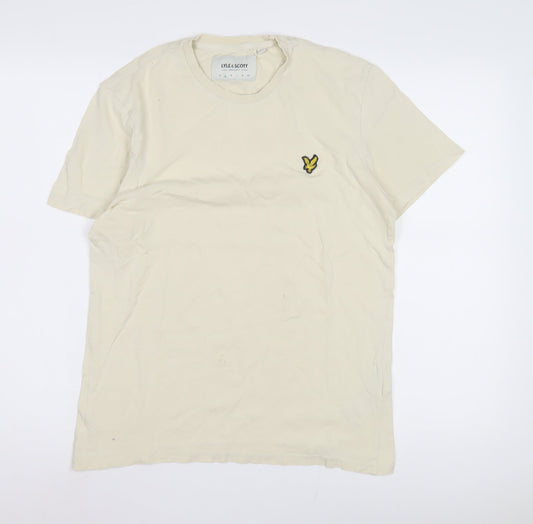 Lyle & Scott Beige Men's Crew Neck T-Shirt - Medium