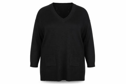 Ethel Austin Women's Black V-Neck Jumper Size 18