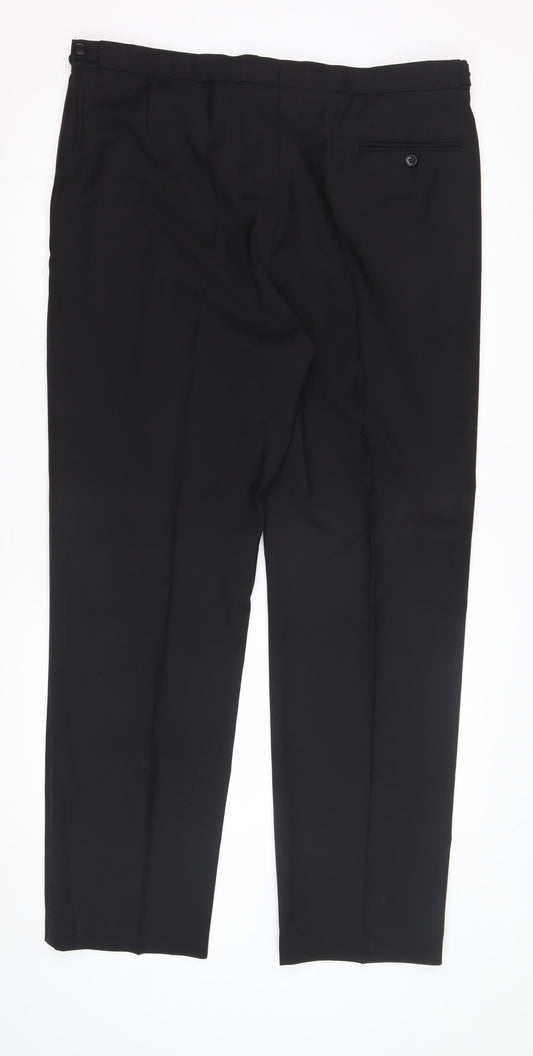 Marks and Spencer Men’s Black Wool Blend Trousers L