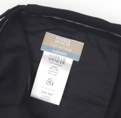 Marks and Spencer Men’s Black Wool Blend Trousers L