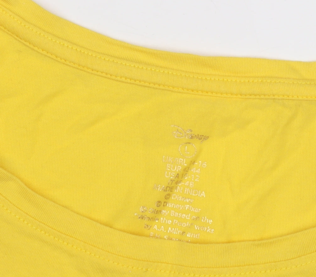 Disney Women's Yellow Winnie the Pooh T-Shirt Size 16