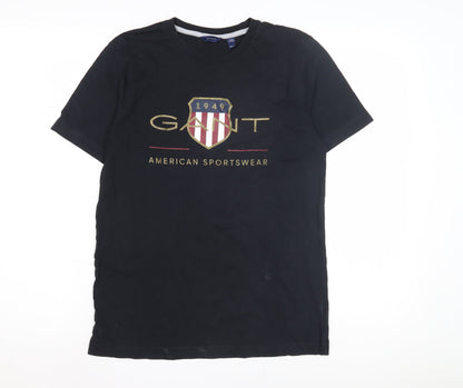 Teens UK Size 170 CM 15 Years GANT Black  T-Shirt